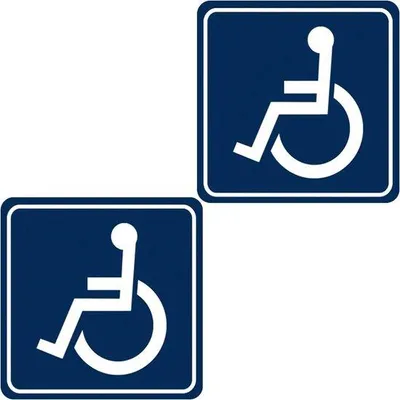 Image de Autocollants pour voiture « Carte d'invalidité » - Lot de 2, couleur bleue