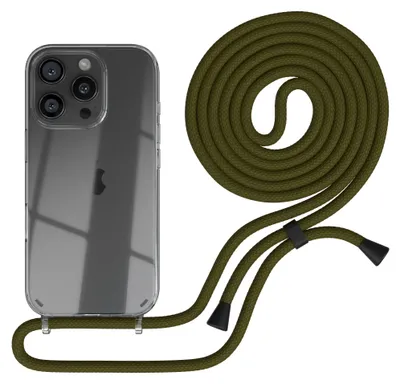 Produktbild von EAZY CASE Handykette mit Hülle für Apple iPhone 16 Pro Backcover Handykette, zum Umhängen in Grün