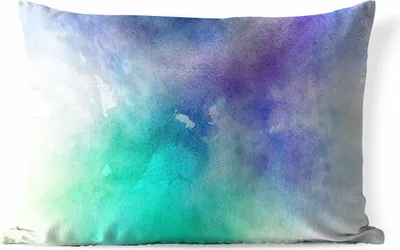 Produktbild von MuchoWow® Outdoor Kissen - Aquarell - Abstrakt - Lila - Blau - 50x30 cm - Wetterfest - Lounge Kissen - Sofa kissen - Wohnzimmer Dekoration
