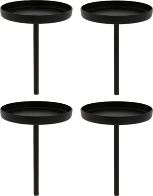 Produktbild von Kerzenhalter aus massivem Metall für Adventskranz - Adventskranzstecker - Kerzenhalter für Adventskranz - Kerzenteller für Adventskranz - Adventskerzenhalter Größe Ø 6,5 cm mit Rand / H 9 cm