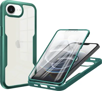 Produktbild von Schutzhülle für iPhone 16e/iPhone 17e, Eingebautem Displayschutz 360 Grad Komplettschutz Handyhülle Grün