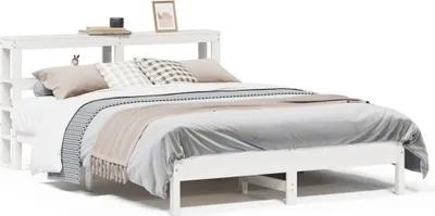 Produktbild von vidaXL Massivholzbett ohne Matratze Weiß 150x200 cm Kiefernholz