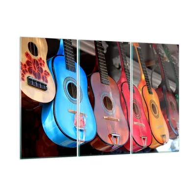 Produktbild von Bilder auf glas - Gitarre Musik Instrument Mexiko - 105x70cm - Glasbilder - Wandbilder - Kunstdruck - zum Aufhängen bereit - Wanddekoration aus Glas - Glas Bilder - Wandbild auf Glas - GCE105x70-2221