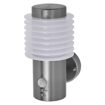 Produktbild von LEDVANCE ENDURA STYLE RONDO WALL SEN Außenleuchte, 9,5W, 700lm, Wandleuchte, Edelstahl, Bewegungsmelder, Tageslichtsensor, IP44 Schutzklasse, 3.000K Farbtemperatur, warmweiße Lichtfarbe