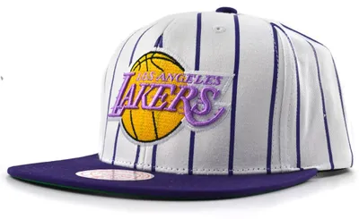Produktbild von Mitchell & Ness NBA Retro Pinstripe Snapback Cap LA Lakers HWC Logo