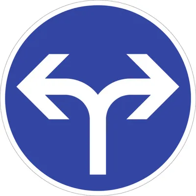 Produktbild von Verkehrsschild VZ214-30, Vorgeschriebene Fahrtrichtung rechts oder links, Alu...