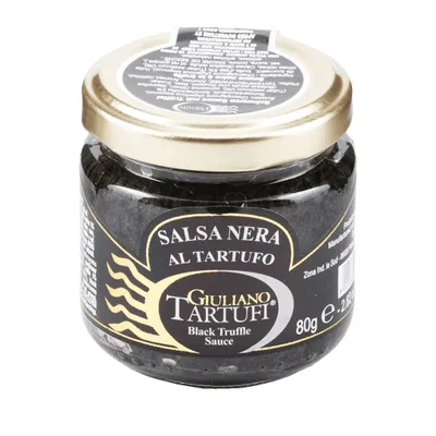 Produktbild von Čierna hľuzovková omáčka s letnou hľuzovkou 5%, 80 g (Salsa nera con tartufo estivo)
