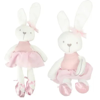 Obrázek produktu pro Plyšový maskot králík v růžových šatech 42cm