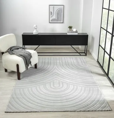 Produktbild von Teppich Wohnzimmer Kurzflor Schlafzimmer Wellen Hochtief-Muster/ Modern lebendige Optik