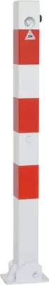 Produktbild von Absperrpfosten aus Vierkant-Stahlrohr 70x70 mm, umlegbar mit Dreikantverschluss, für Dübelbefestigungen ohne Lackierung