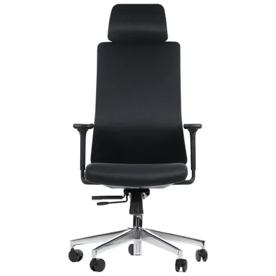 Obrázek produktu pro Otočná ergonomická kancelářská židle AKCENT/F, chromovaná základna, nastavitelné područky, posuvný sedák (předozadní), černá