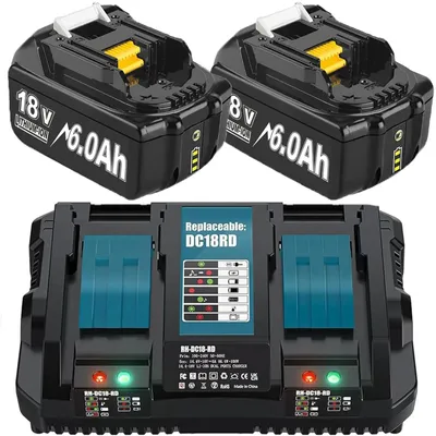 Obrázek produktu pro Náhradní baterie, 18V, kapacita 6000mAh, 2 baterie 1 nabíječka