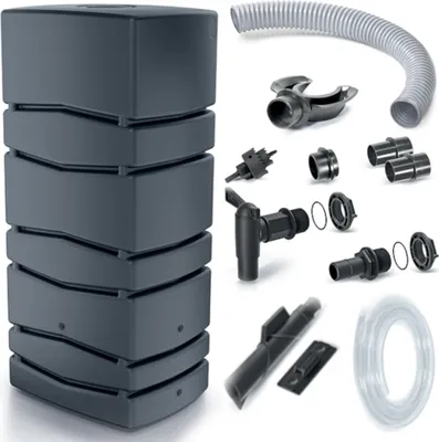 Produktbild von Set aus Aqua Tower 650L Regenwassertank + Anschluss-Set für Regenwassertanks Icanset 1 + Icanset 5