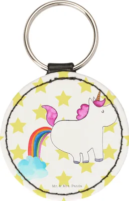 Produktbild von Mr. & Mrs. Panda Schlüsselanhänger Einhorn Pupsen - Weiß - Geschenk, Anhänger, schlüssel, Lustig, Spaß, Unicorn, Freundin, Taschenanhänger, Deko, Regenbogen, kleiner