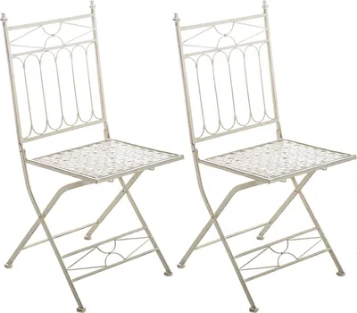 Produktbild von CLP 2er Set Klappstühle Asina platzsparende Gartenstühle für den Außenbereich antik-grün