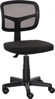 Immagine prodotto di Sedia da ufficio Sedia da scrivania ergonomica, sedia girevole regolabile in altezza, salvaspazio nero