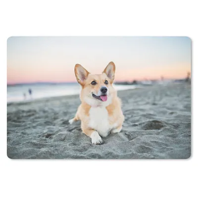 Produktbild von MuchoWow® Mauspad Mousepad Hund am Strand 27x18 cm - Mousepads - Maus Mat - Pad - Mausunterlage - Büroartikel - Desk Matten