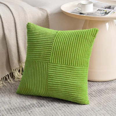 Zdjęcie produktu dla Poszewka na poduszkę 65x65 cm, kolor limonkowy, materiał: kordowelina, 1 sztuka
