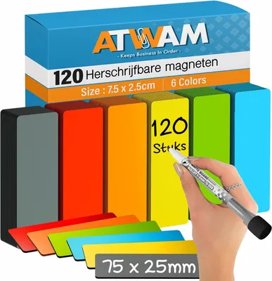 Immagine prodotto di Scrum Magneti, confezione da 120 pezzi, dimensioni 75 mm x 25 mm, 6 colori, per l'organizzazione