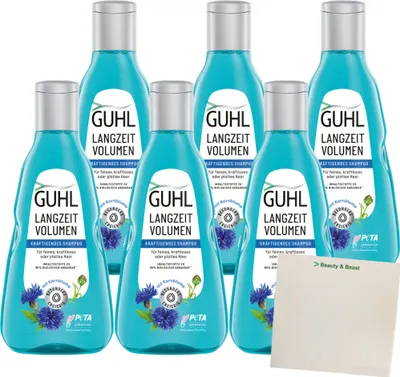 Produktbild von Guhl Langzeit Volumen Shampoo 6er Pack (6x250ml Flasche) + usy Block