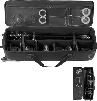 Image de SucceBuy Studio Equipment Trolley Case, 39,37 x 14,96 x 12,60 pouces Sac pour appareil photo avec roulettes
