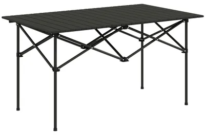 Image de Table de camping - Pliable pour l'extérieur - Plateau coulissant - 95 x 55 x 50 cm - Noir