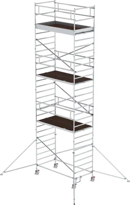 Produktbild von Günzburger Steigtechnik Rollgerüst 1,35 x 2,45 m mit Ausleger & Doppel-Plattform Plattformhöhe 7,35 m - 168736