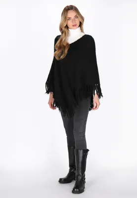 Zdjęcie produktu dla Poncho damski SAPORTA - czarny, rozmiar M/L