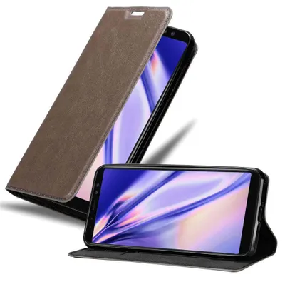 Immagine prodotto di Cadorabo cover per Samsung Galaxy A6 2018 cover protettiva in marrone custodia per cellulare cover chiusura magnetica