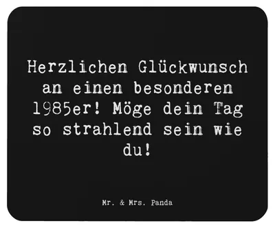 Produktbild von Mr. & Mrs. Panda Mouse Pad Spruch 1985 Geburtstag - Schwarz - Geschenk, Geboren am, Mousepad, Jahrgang, Feier, Geburtstagsgeschenk, Happy Birthday, pc mauspad, laptop
