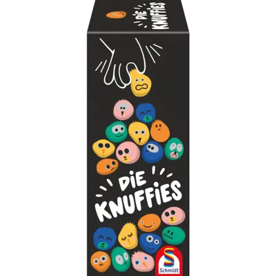 A close-up view of the side of a product box for 'Die Knuffies' by Schmidt Spiele, featuring cartoonish characters.