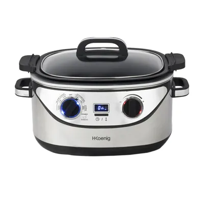 Produktbild von HKoenig SLCOOK30 Slow Cooker 5,6 Liter, 7 Programme, Edelstahl