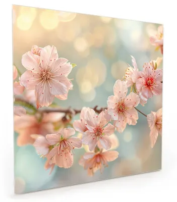 Produktbild von Küchenrückwand Spritzschutz Glas mit Motiv Kirschblütenzauber 40 x 40 cm