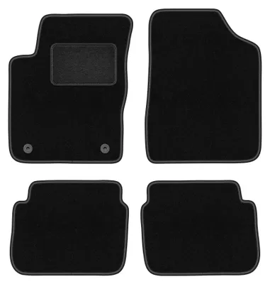 Produktbild von Velours-Fußmatten für Hyundai i10 2007-2013 (Schrägheck) – 4-tlg, Schwarz, passgenau – Wielganizator LUX