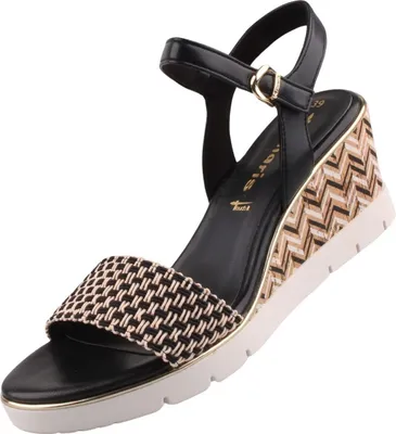 Produktbild von Tamaris Damen Keil Sandaletten Schwarz