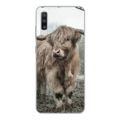 Produktbild von MuchoWow® Handyhülle Schutzhülle Hülle für Samsung Galaxy A70 Schottische Highlander - Natur - Herbst - Tiere - Wildtiere - Wald Silikon Softcase Handy Hülle - Schutzhaube
