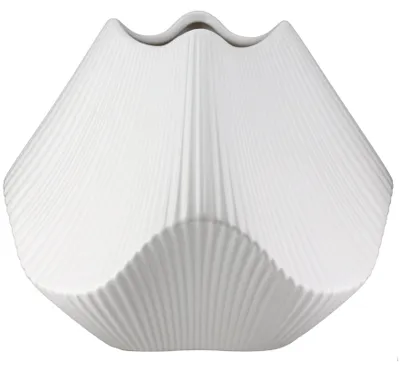 Obrázok produktu pre Gilde Vase, "Lamellen", keramika, biela, balenie 1 ks, dĺžka 22 cm, šírka 22 cm, výška 18,5 cm, kód: 55376, EAN: 4063387553763