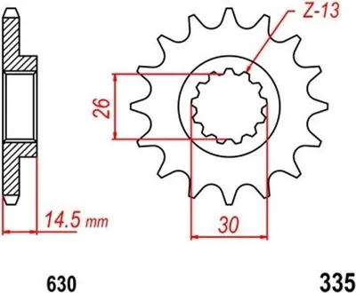 Produktbild von Ritzel 15Z Teilung 630 für HONDA CBX 1000 78-79 front sprocket