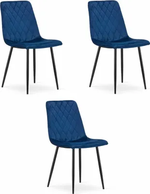 Obrázek produktu pro Židle TURIN - tmavě modrý samet x 3
