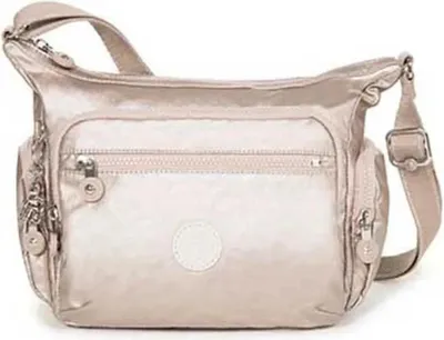 A studio shot of a Kipling handbag.