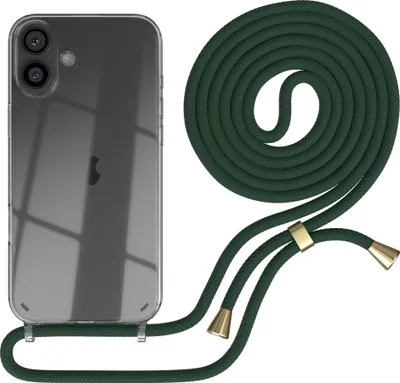 Produktbild von EAZY CASE Handykette mit Hülle für Apple iPhone 16 Plus Backcover Handykette, zum Umhängen in Grün