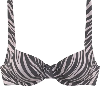 Produktbild von LASCANA Bügel-Bikini-Top Kaa schwarz-bedruckt Größe 40 Cup D