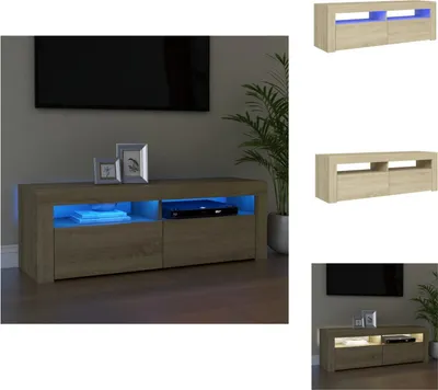 Obrázek produktu pro vidaXL TV skříňka s LED světly Sonoma dub 120x35x40 cm - TV nábytek