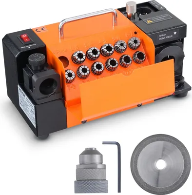 Obrázok produktu pre MR-13A Brúska na vrtáky 120 W Brúska na vrtáky 4500 otáčok za minútu Ostriaca stanica Oceľ Brúska na vrtáky 95-135° Nastaviteľný uhol hrotu 11 upínacích koliesok Vhodná pre vrtáky s priemerom φ3-13 mm