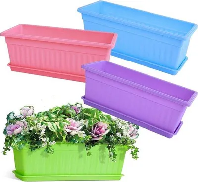 Obrázek produktu pro Obdélníkové plastové květináče na rostliny