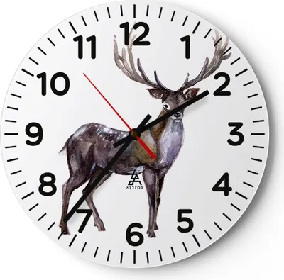 Produktbild von Wanduhr - Rund - Glasuhr - Liebes Tier Wild Wald - 40x40cm - Schleichendes Uhrwerk - Lautlos - zum Aufhängen bereit - Dekoration Modern - Wanddekoration aus Glas - C4AR40x40-2938