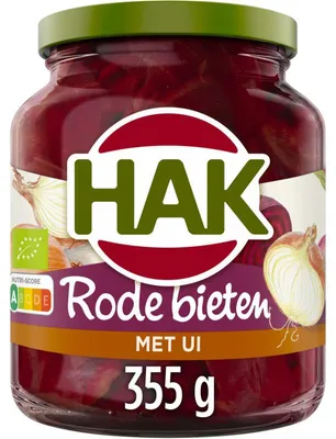 Obrázok produktu pre Hak Červená repa s cibuľou 355g – Plátky čerstvo nakladanej cvikly, prírodné a bez prísad