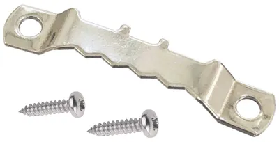 Productafbeelding van 20 metalen ophanghaken voor fotolijsten, 45 mm, verchroomd, zilverkleurig + schroeven