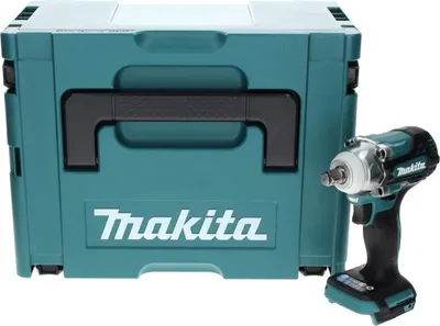 A teal Makita tool case and a teal and black Makita impact wrench are shown against a white background.