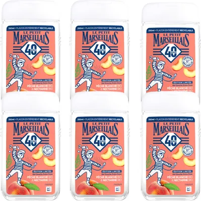 Obrázok produktu pre Le Petit Marseillais sprchový gél Broskyňa a nektarinka 6x250ml - svieža vôňa